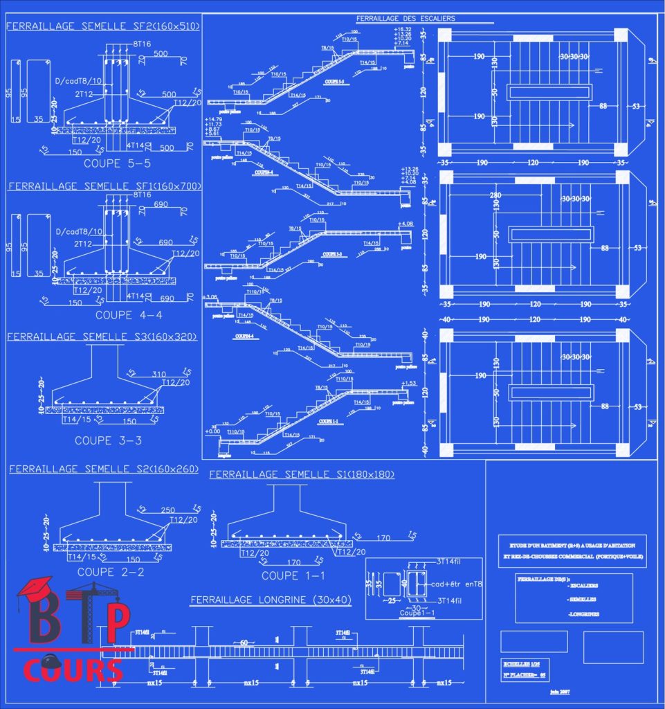 Plan Coffrage escaliers