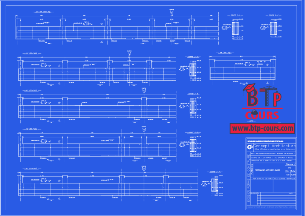 plan ferraillage poutre plan Béton armé sur www.btp-cours.com