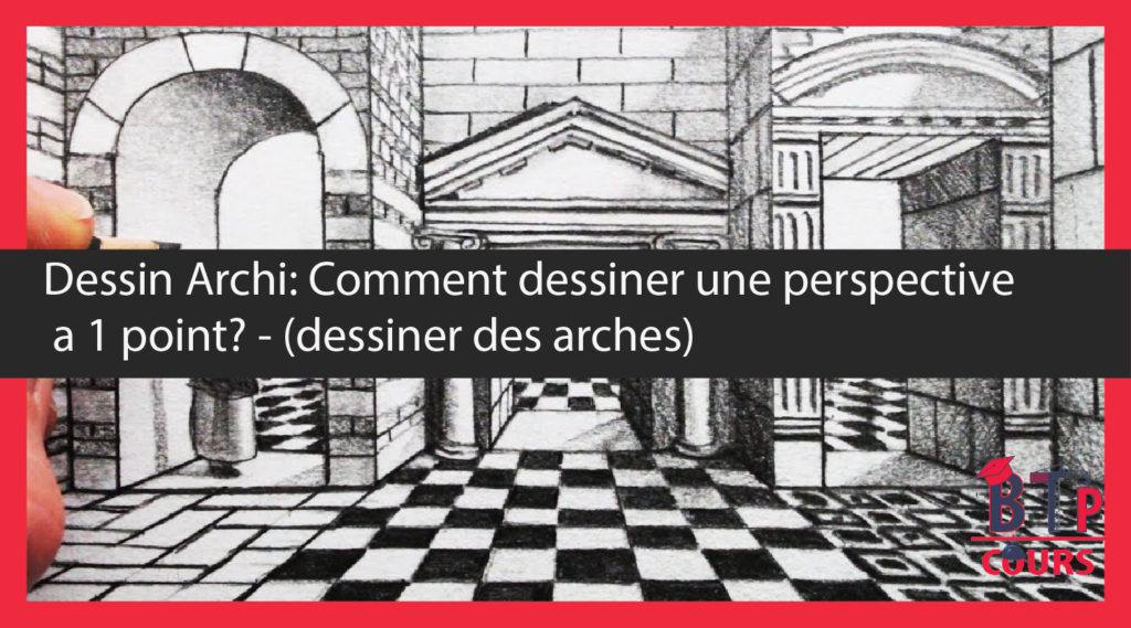 Dessin d'architecture en perspective conique