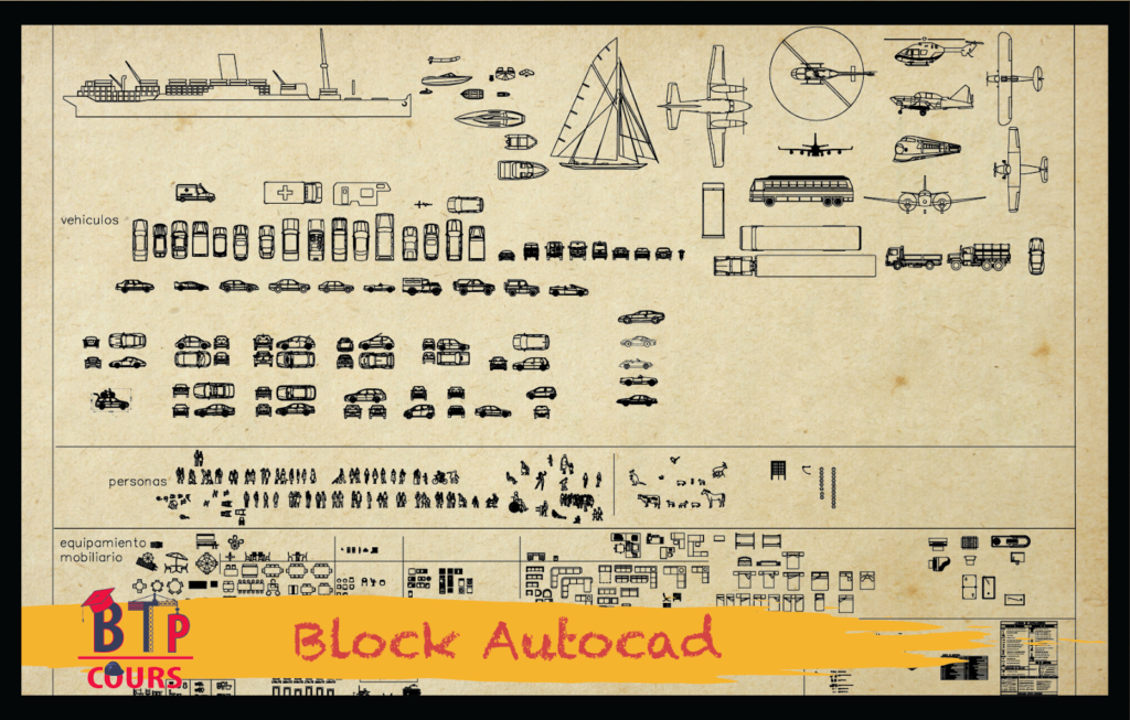 Block AutoCAD sur www.btp-cours.com