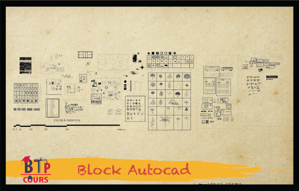 Block AutoCAD sur www.btp-cours.com