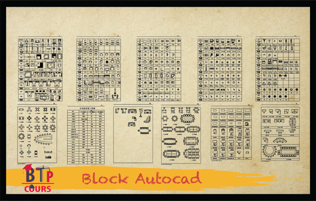 Block AutoCAD sur www.btp-cours.com