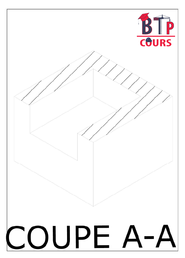 coupe A-A vue 3D cours de dessin technique