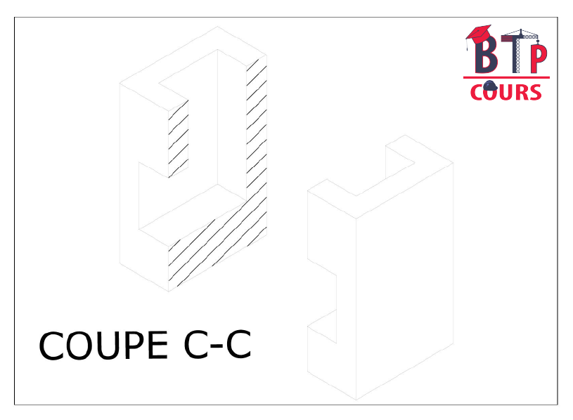 Coupe A-A vue 3D cours de dessin technique