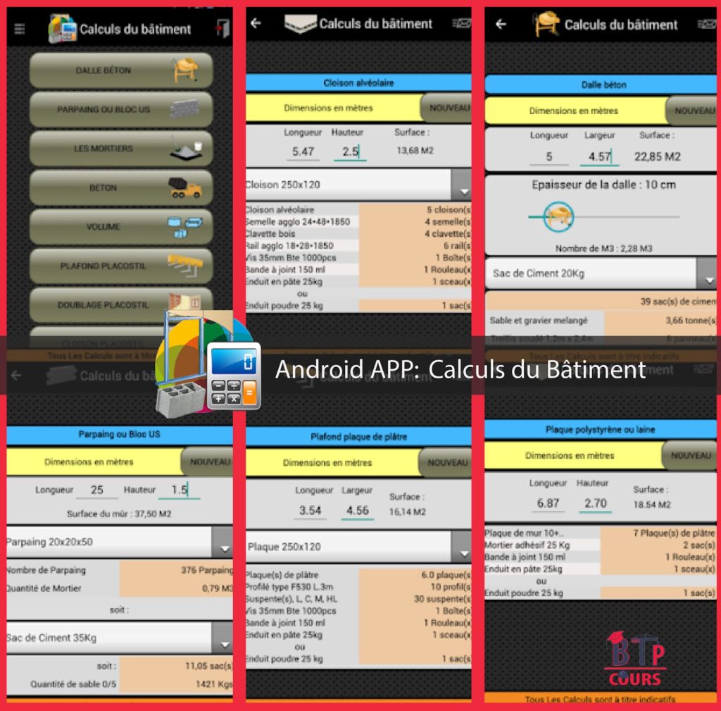 Android application sur BTP-Cours.com