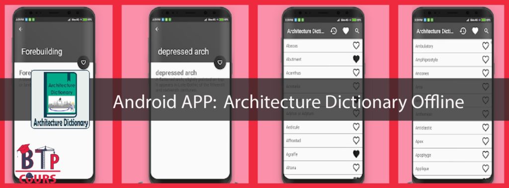dictionaire Architecture pour Android android app BTP et ARCHITECTURE sur www.btp-cours.com
