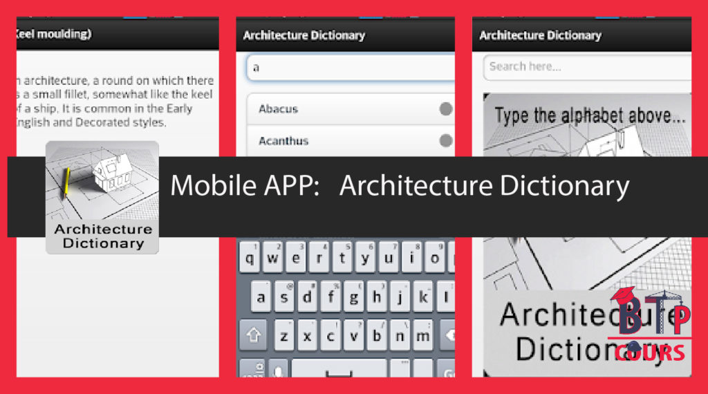 dictionaire Architecture pour Android android app BTP et ARCHITECTURE sur www.btp-cours.com
