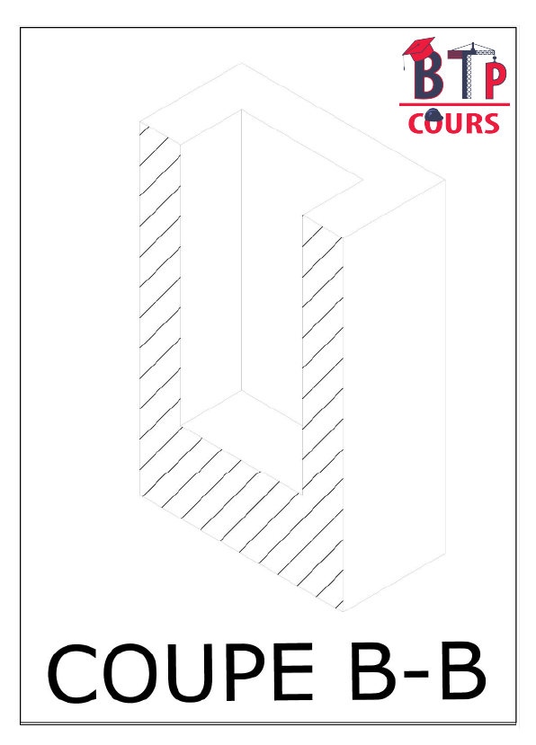 coupe B-B vue 3D cours de dessin technique
