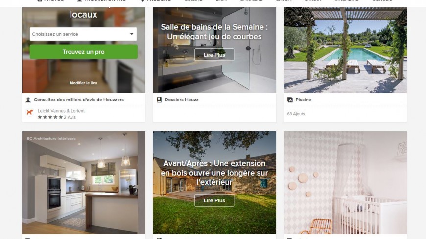 Mobile APP: Houzz, déco intérieure, design mobile app sur www.btp-cours.com