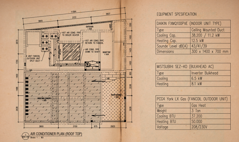 Plan plomberie et climatisation (DWG) Plan Complet mini appartement (DWG)