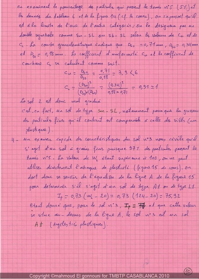 exercices BTP et génie civil 