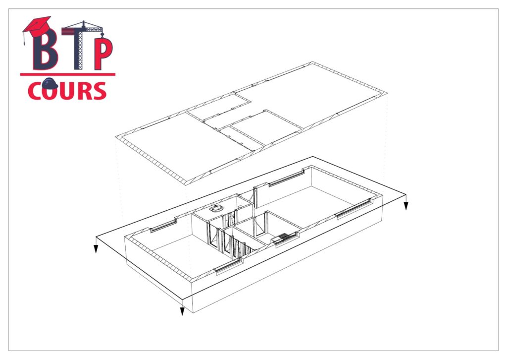 projection du plan RDC depuis la perspective coupé