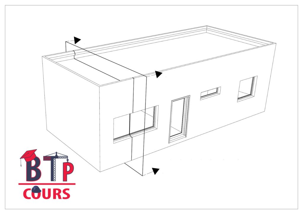 perspective isométrique coupé sur la coupe A-A