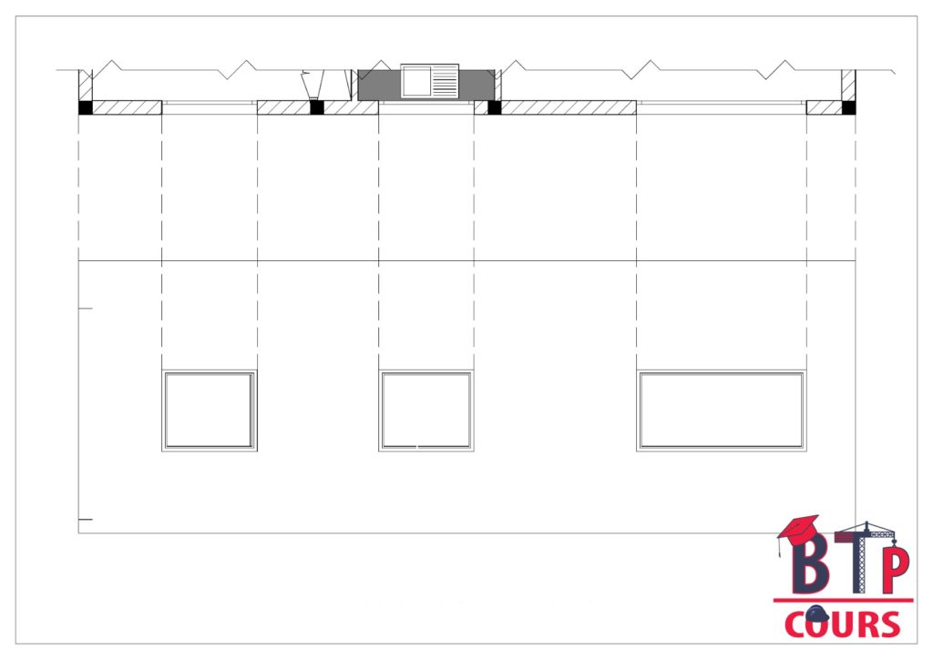 dessin de la façade a partir de la vue ne plan 