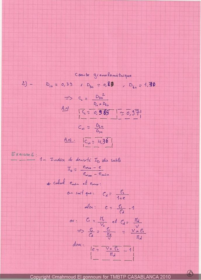 exercices BTP et génie civil