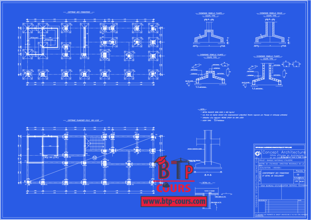 plan B.A coffrage ferraillage sur www.btp-cours.com