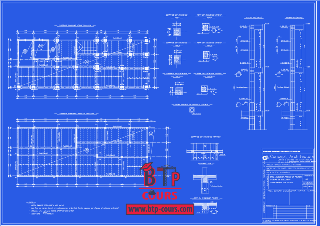 plan B.A coffrage ferraillage sur www.btp-cours.com