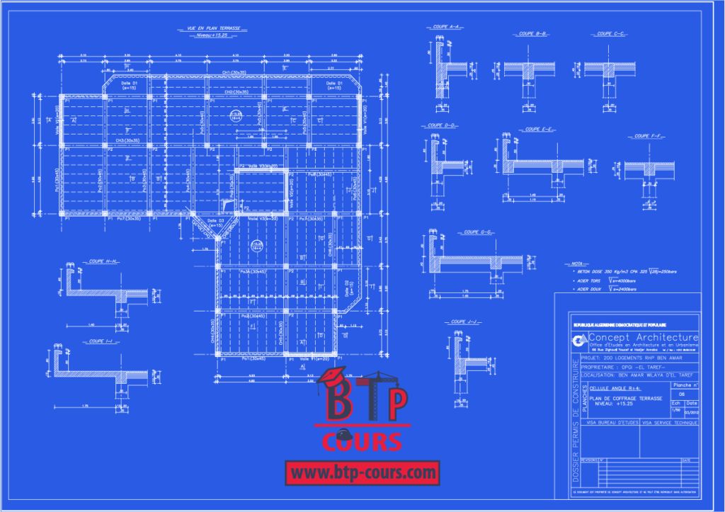 plan B.A coffrage ferraillage sur www.btp-cours.com