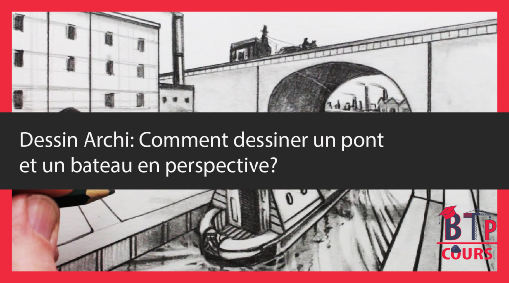 Dessin d'architecture en perspective conique