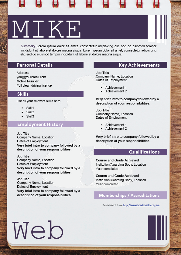 Télécharger des Modèle cv gratuitement