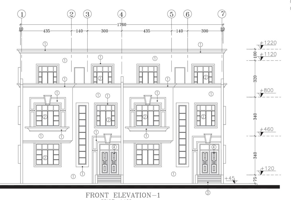plan, façade, principale
