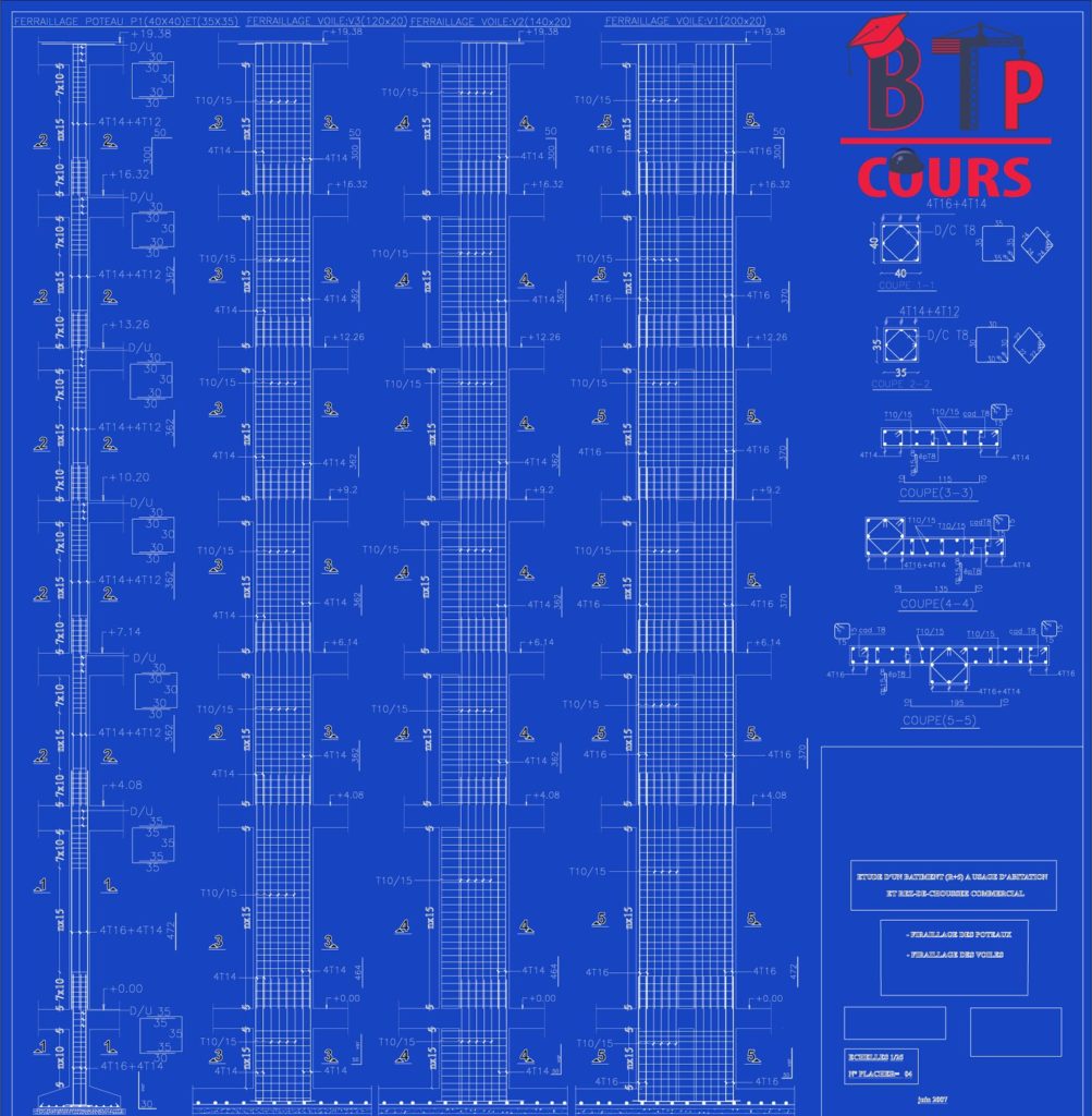 plan ferraillage poutre et voiles