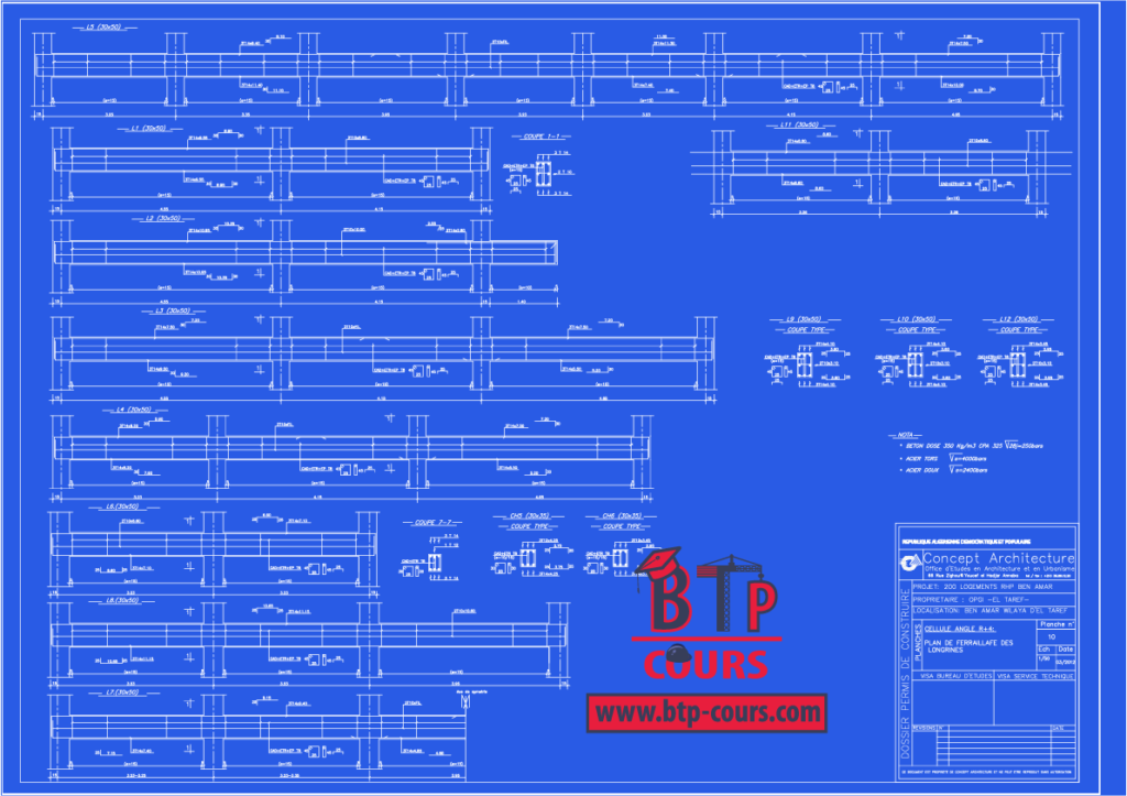 plan B.A coffrage ferraillage sur www.btp-cours.com