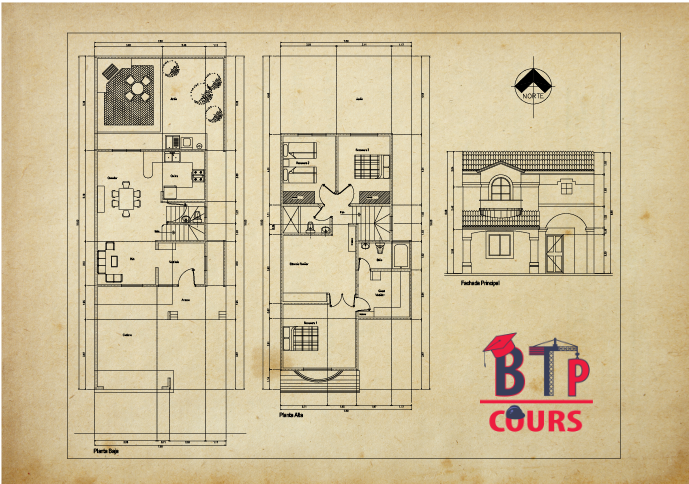 Télécharger Plan ARCHI Villa.dwg; BTP-Cours