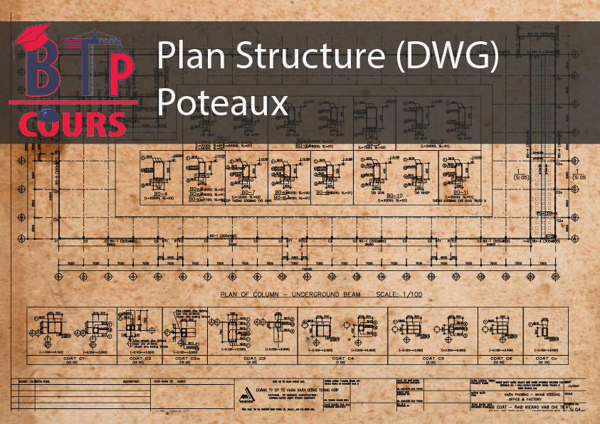 plan détail DWG poteaux