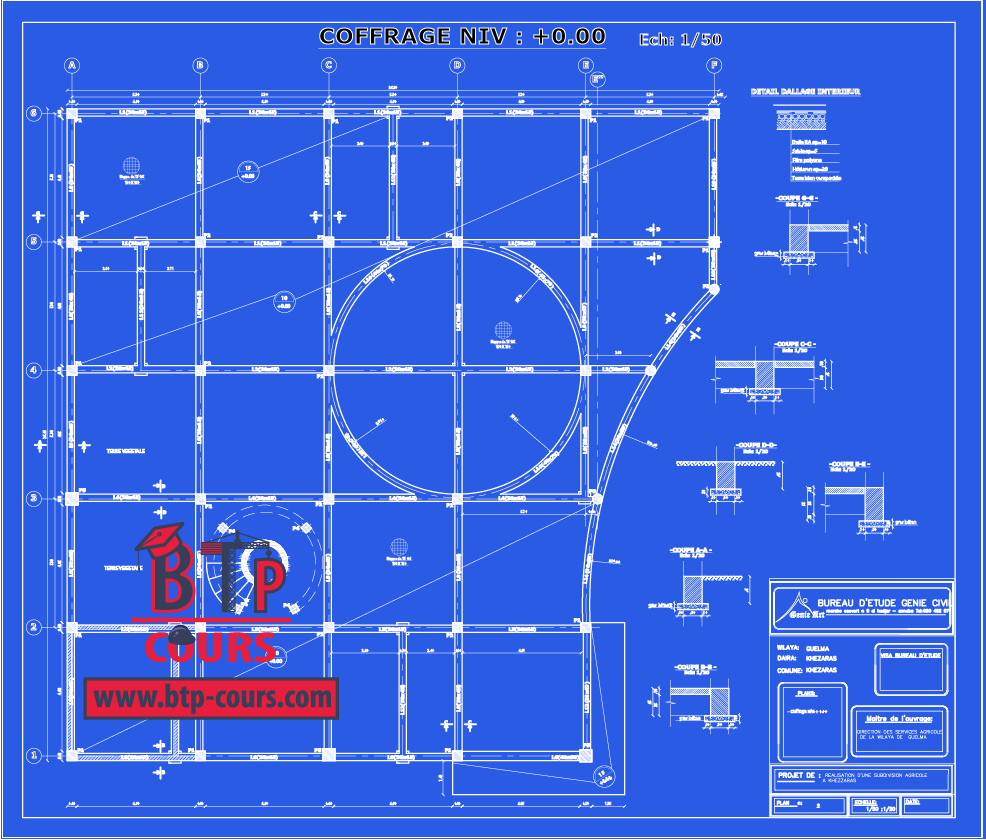 plan B.A coffrage ferraillage sur www.btp-cours.com