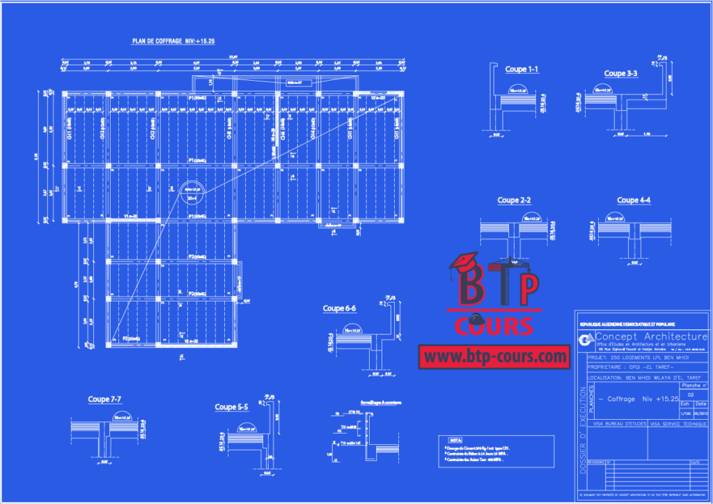 plan coffrage PlanDWG: Plan B.A et Archi N° 010