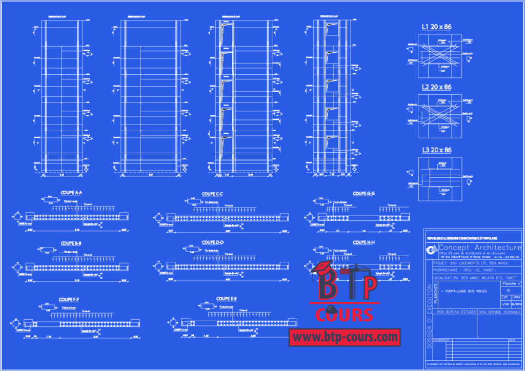 plan ferraillage PlanDWG: Plan B.A