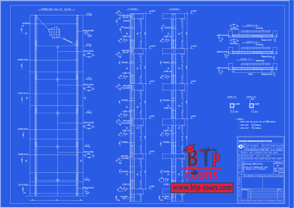 plan B.A coffrage ferraillage sur www.btp-cours.com