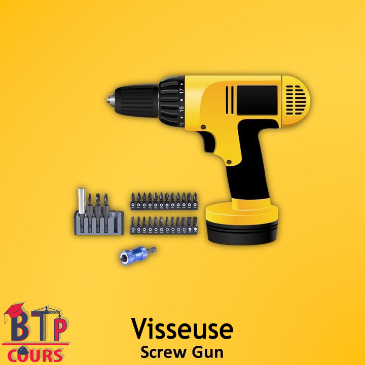 Lexique outillage de chantier - visseuse