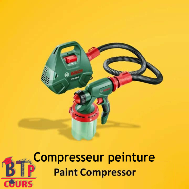 Lexique outillage de chantier - compresseur peinture