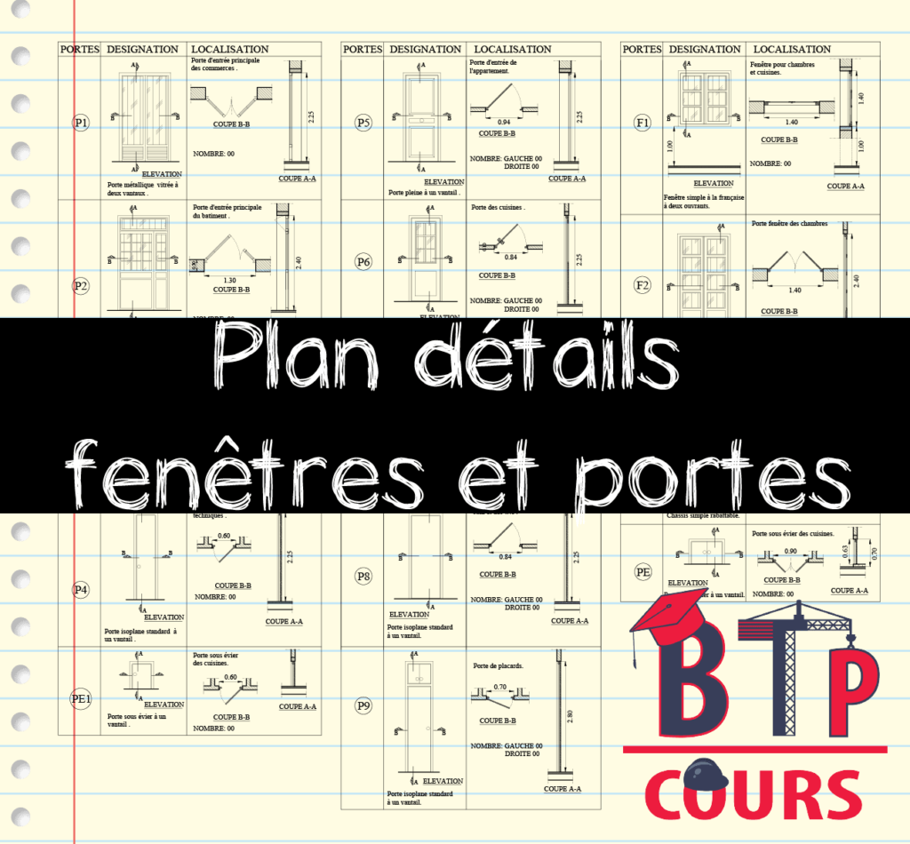 plan détails menuiseries 