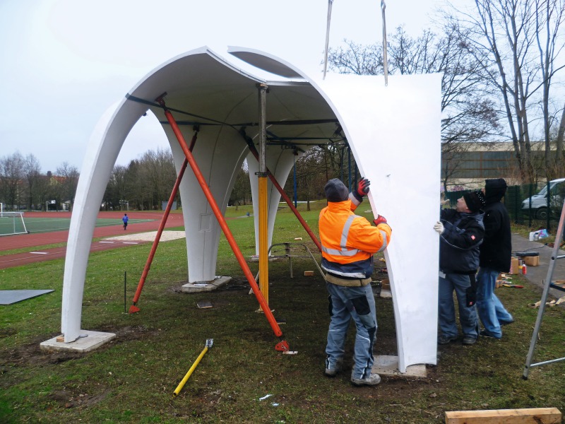 assemblage des éléments en béton a paroi mince Béton renforcé de fibres de carbone
