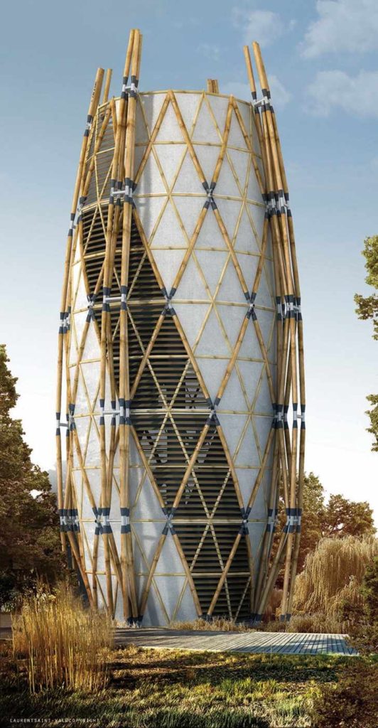 Maisons de bambou 5 étage architecture écologique