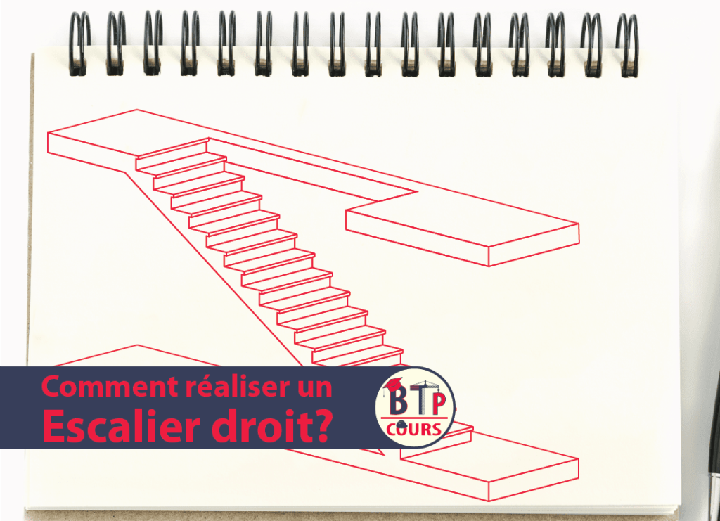 étape de réalisation d'un escalier droit