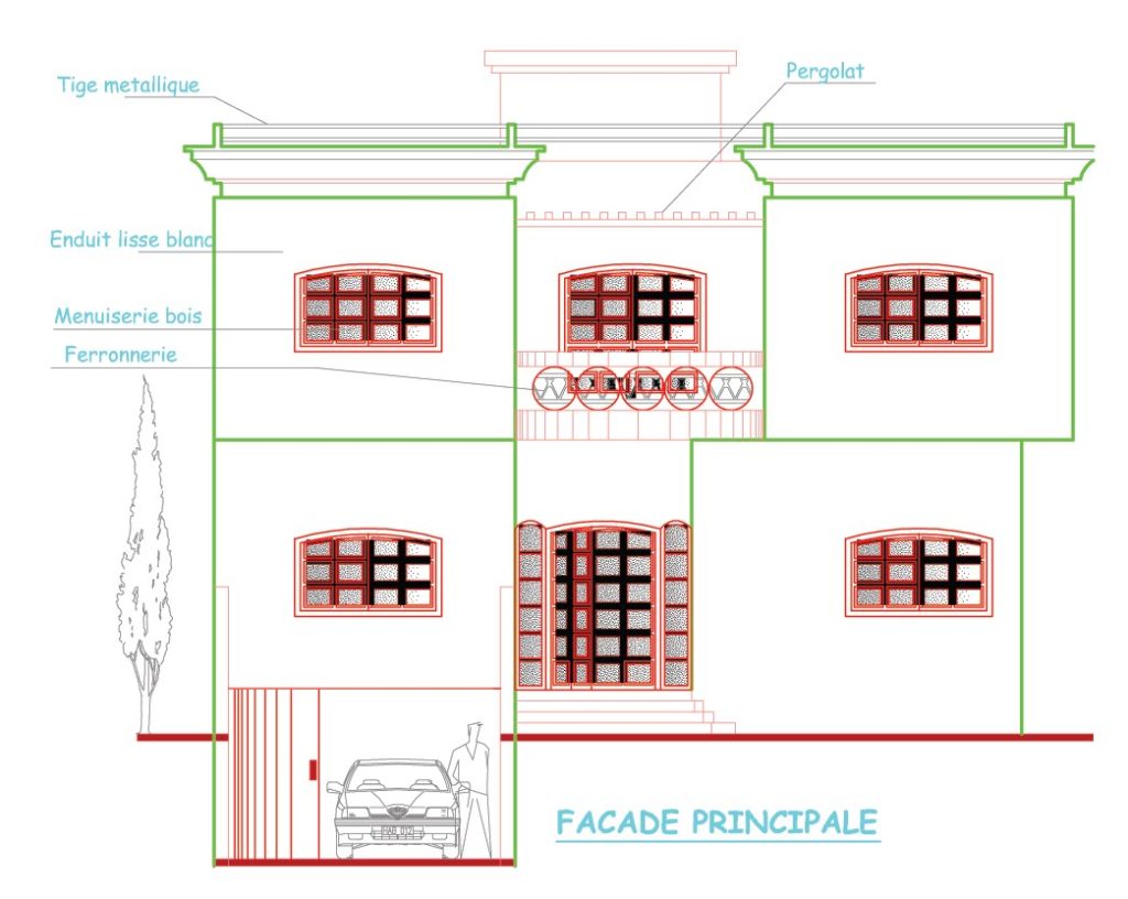 plan, façade, principale  