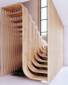 escalier minimaliste en forme d'ADN