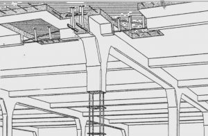 illustration poutres et poteaux arme