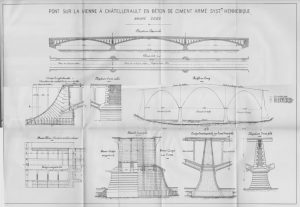 pont sur la vienne a chatellrault en ciment de beton arme