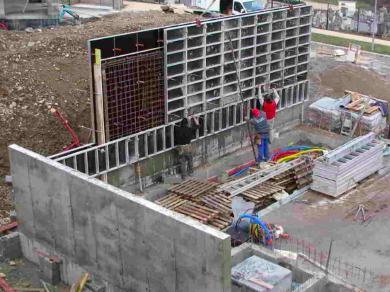 Coffrage de voile en Béton armé