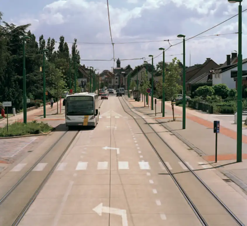 Les voies de bus en béton